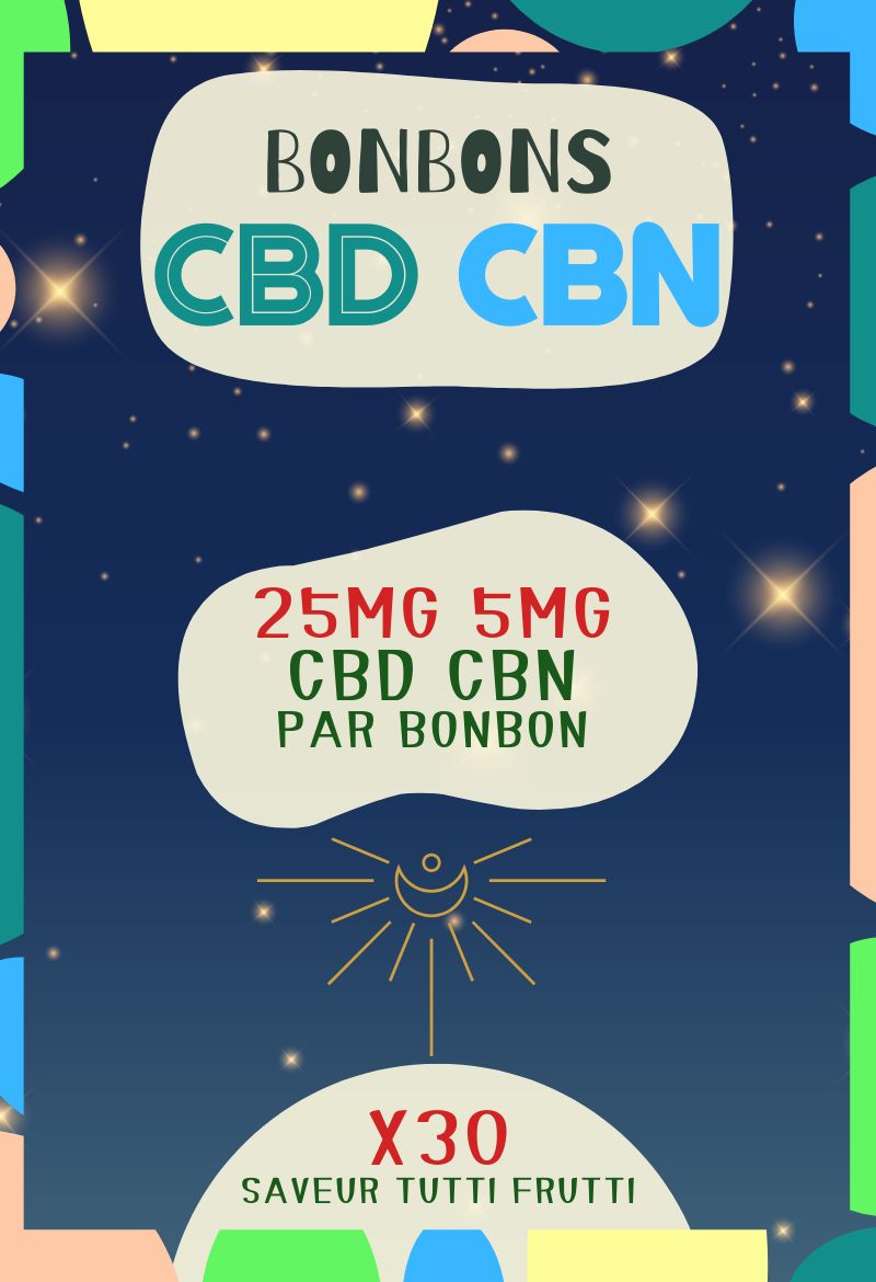 Bonbons au CBN + CBD x30 | 5mg + 25mg | Saveur Tutti frutti | WEADERS