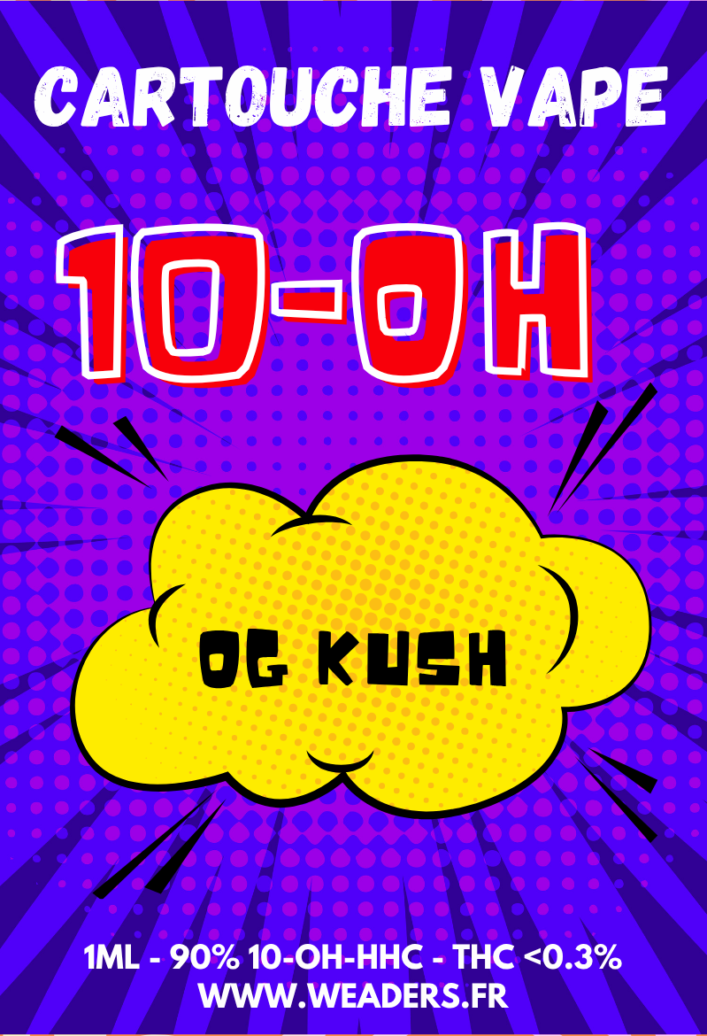 ⚠️ Cartouche vape 10-OH-HHC 90% OG KUSH | 1ml | Weaders