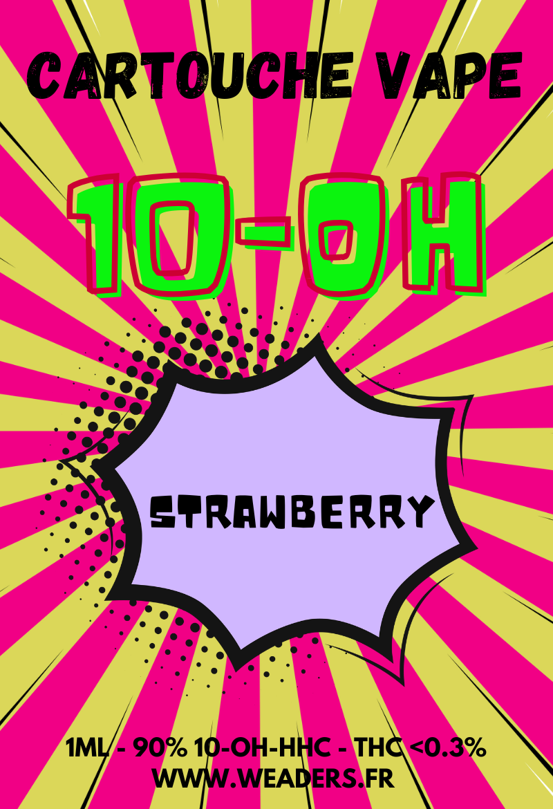 ⚠️ Cartouche vape 10-OH-HHC 90% Strawberry | 1ml | Weaders