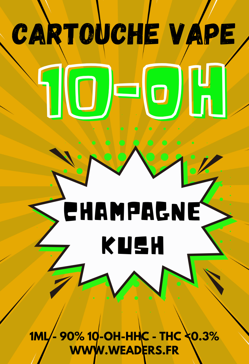 ⚠️ Cartouche vape 10-OH-HHC 90% Champagne kush | 1ml | Weaders