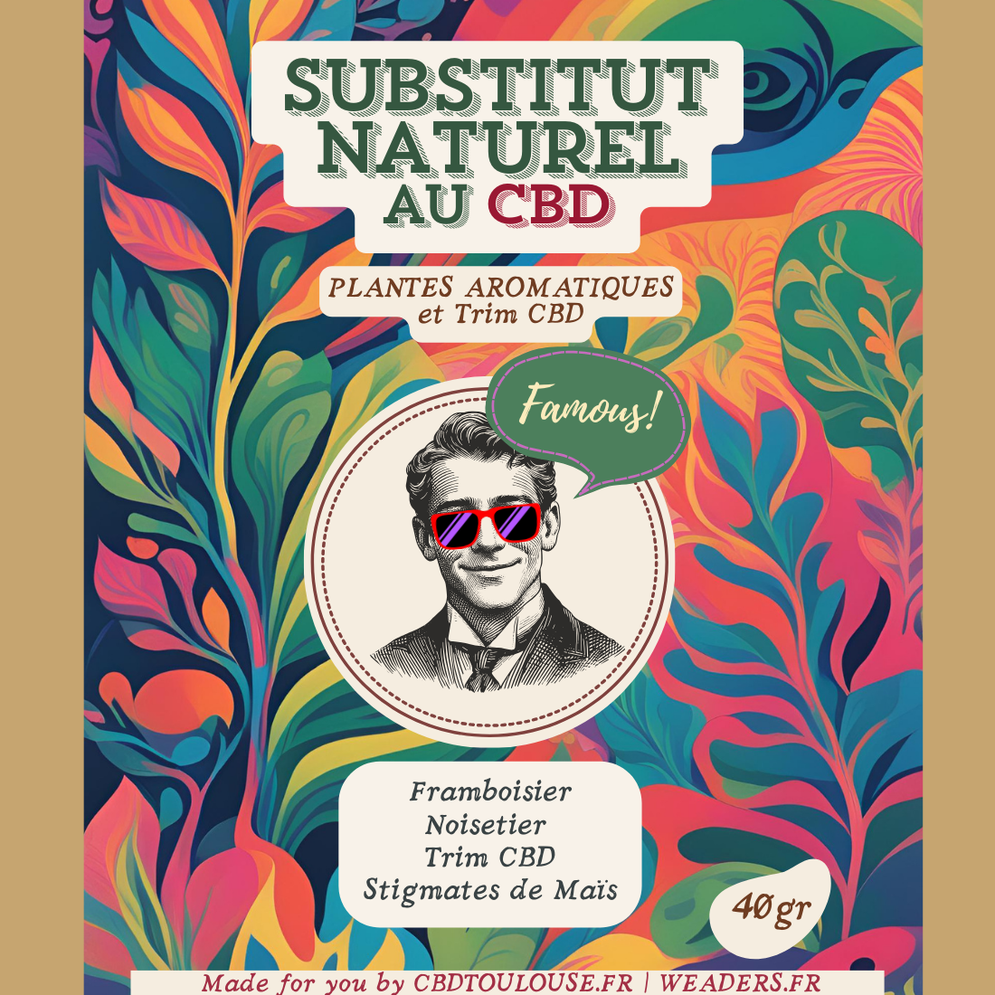 Substitut naturel de tabac aux plantes séchées apaisantes avec OU sans TRIM CBD | 40gr
