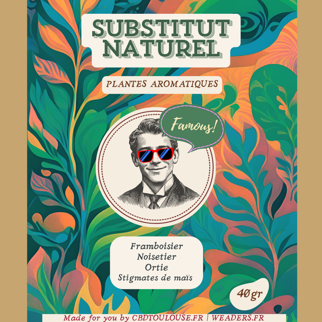 Substitut naturel de tabac aux plantes séchées apaisantes avec OU sans TRIM CBD | 40gr