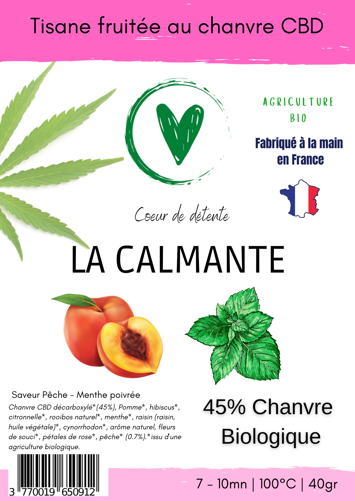 Infusion BIO au chanvre CBD 45% | LA CALMANTE