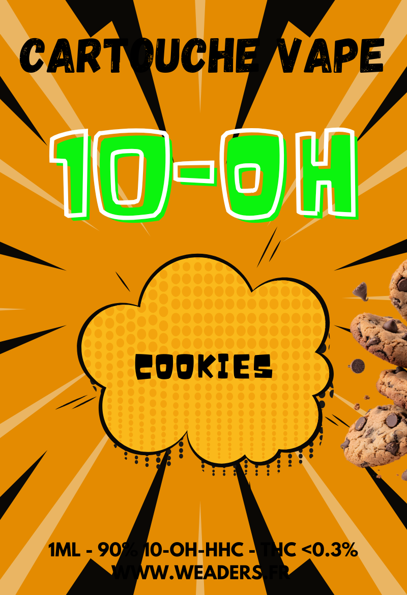 ⚠️ Cartouche vape 10-OH-HHC 90% Cookies | 1ml | Weaders