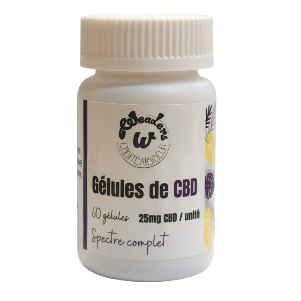 Gélules 25mg CBD/unité | Boite de 60 |  WEADERS
