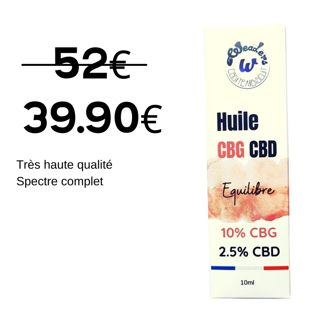 Huile 10% CBG 10ml | Equilibre | WEADERS
