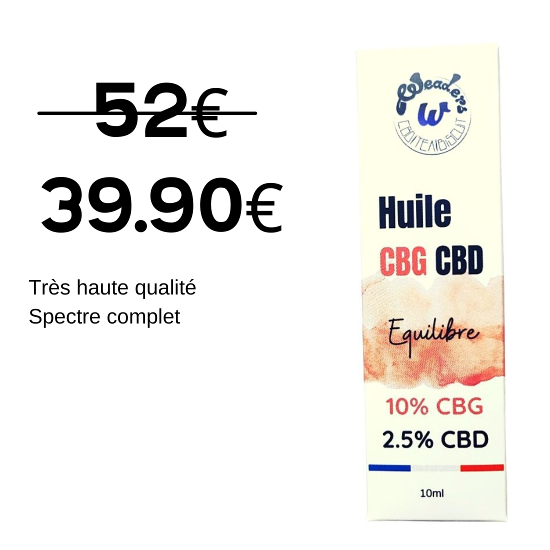 Huile 10% CBG 10ml | Equilibre | WEADERS