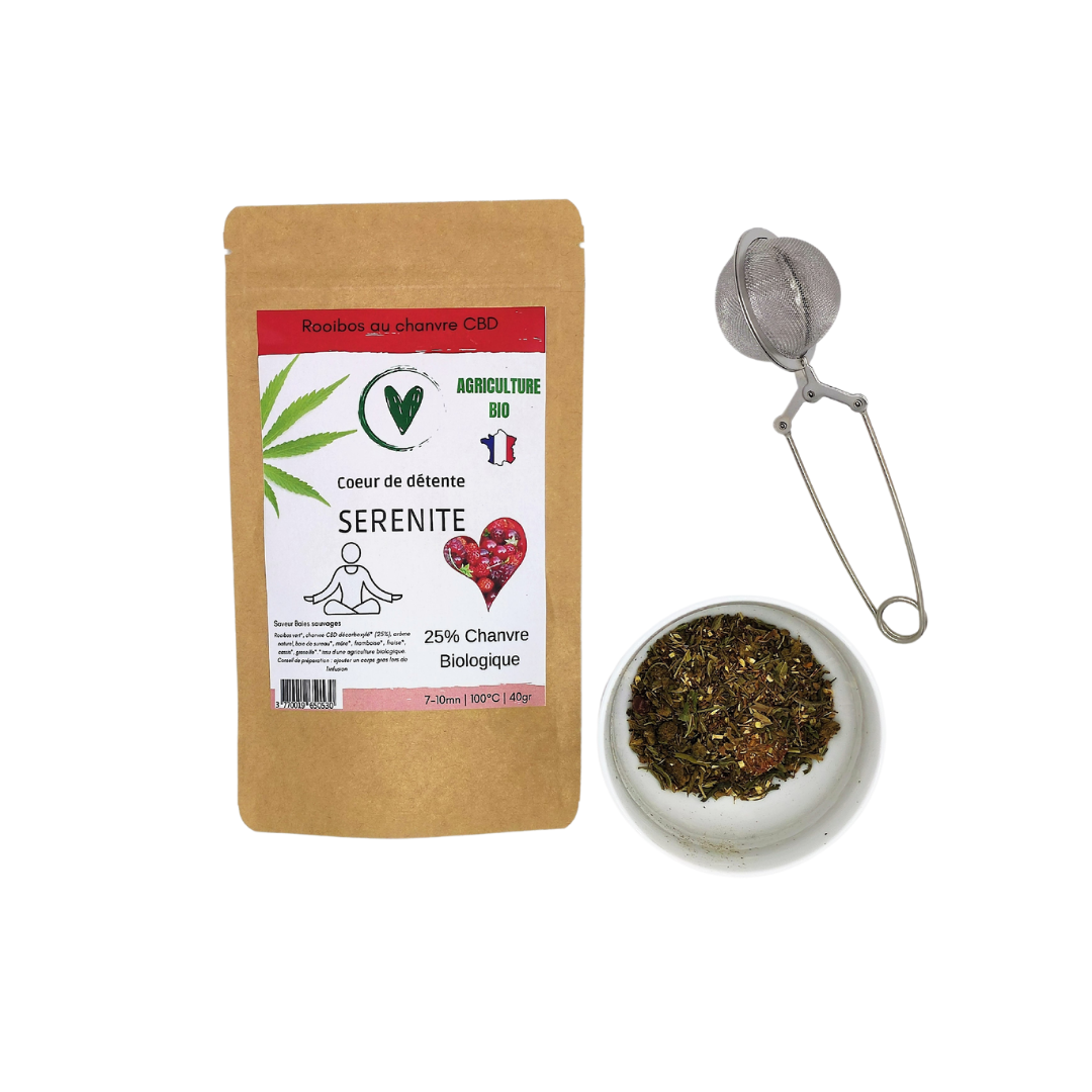 Infusion Rooibos BIO au chanvre CBD 25% | SERENITE